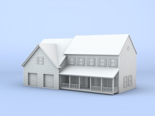 欧式乡村楼C4D模型
