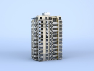 高档公寓楼C4D模型