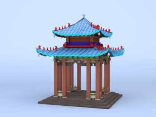 中式凉亭C4D模型