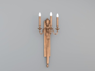 金色蜡烛壁灯C4D模型