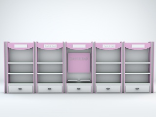 粉色展示柜C4D模型