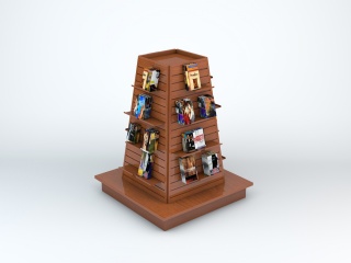 木制书店展示架C4D模型