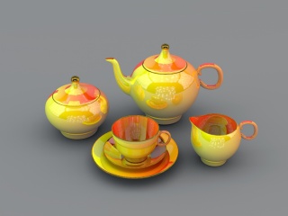 玻璃茶壶C4D模型