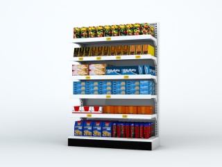 超市零食展示架C4D模型