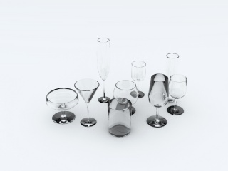 透明玻璃杯C4D模型