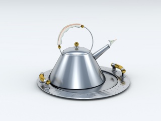 不锈钢茶壶C4D模型