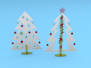 抽象的圣诞树C4D模型