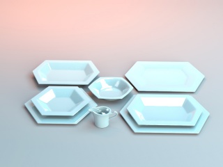 高档陶瓷餐具C4D模型