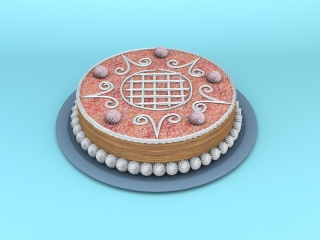圆形蛋糕C4D模型