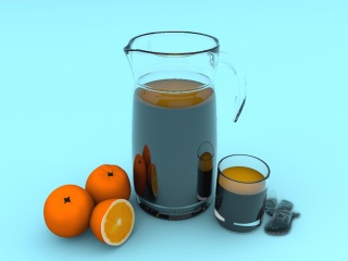 水果果汁C4D模型