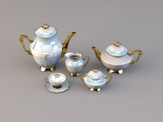 阿拉伯茶具C4D模型