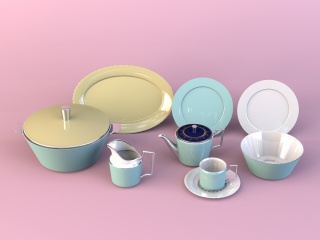 陶瓷茶具C4D模型