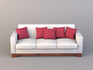 现代三人沙发C4D模型