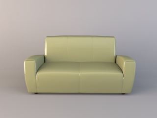 皮质双人沙发C4D模型