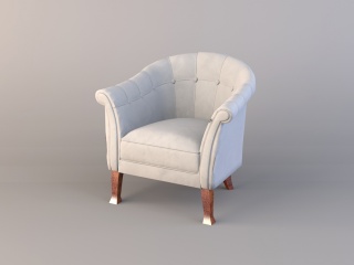 欧式单人沙发C4D模型
