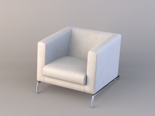 现代皮质单人沙发C4D模型