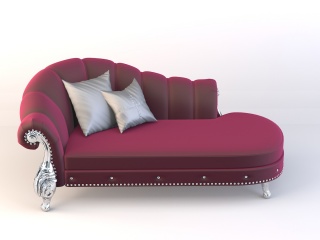 欧式真皮沙发组合C4D模型