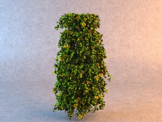 大厅鲜花盆景C4D模型