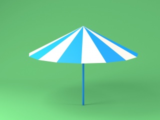 卡通遮阳伞C4D模型