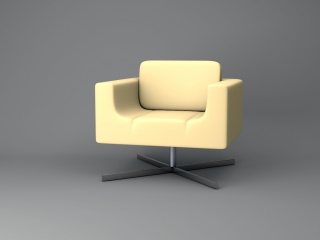 单人皮革沙发C4D模型
