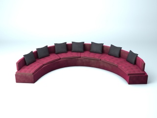半圆形沙发C4D模型