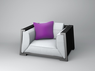 现代单人沙发C4D模型