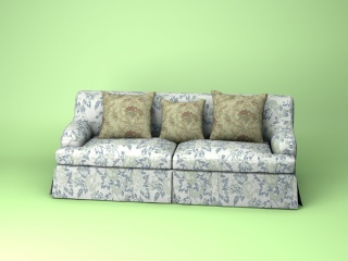 现代布艺双人沙发C4D模型