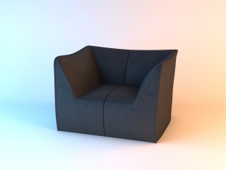 现代布艺单人沙发C4D模型