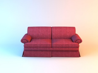 布艺双人沙发C4D模型