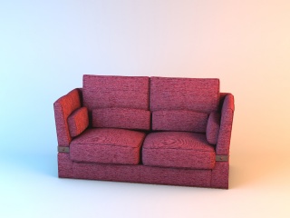 紫色双人沙发C4D模型
