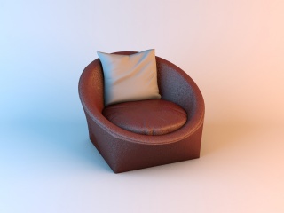 舒适的现代单人沙发C4D模型