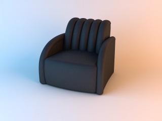 深蓝色布艺沙发C4D模型