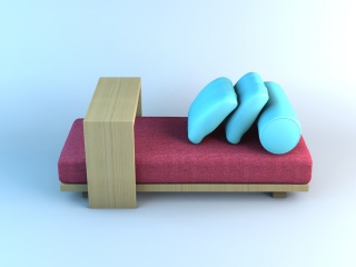 黑沙发凳C4D模型