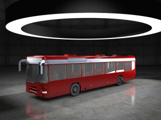 超长公交车C4D模型
