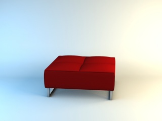红沙发凳C4D模型