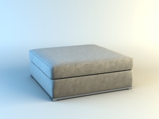 米色软包装凳C4D模型