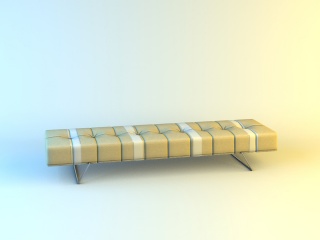 固定腿沙发宽凳C4D模型