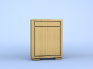 木质边柜C4D模型