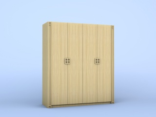现代简易衣柜C4D模型