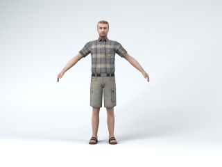 短裤男人C4D模型