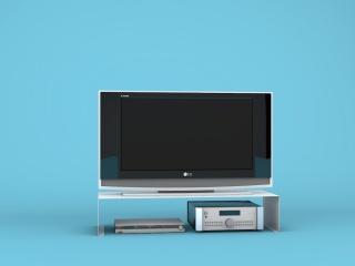 现代金属电视柜组合C4D模型