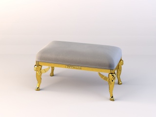 黄金色腿凳C4D模型