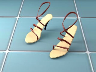 红色凉鞋C4D模型
