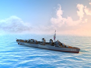 FLETCHER军舰C4D模型