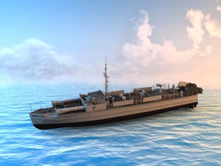 E-BOAT军舰C4D模型