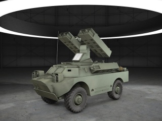 军用防空导弹车C4D模型