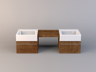 浴室带凹槽的凳子C4D模型