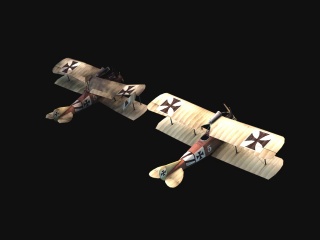 老式军用飞机C4D模型