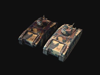 迷彩坦克C4D模型