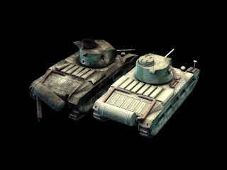 废旧坦克C4D模型